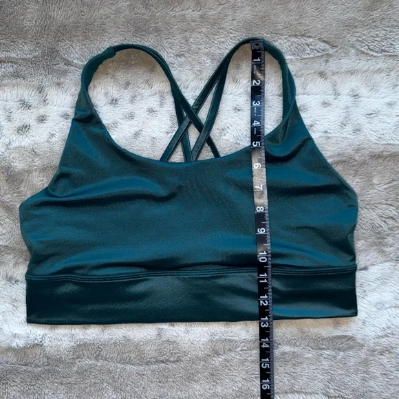 lululemon Energy Longline Bra Foil Medium Support, B-D Cups in Storm Teal - Picture 10 of 14
